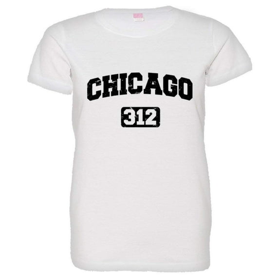 PleaseMeTees™ Womens Chicago 312 Area Code Distressed HQ Tee