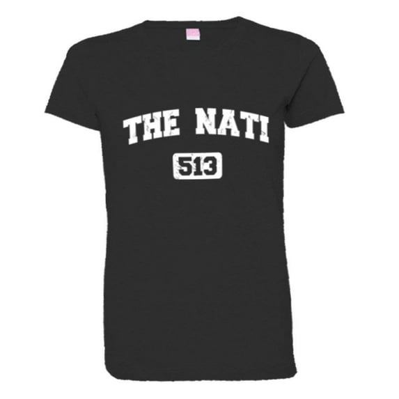 PleaseMeTees™ Womens Cincinnati 513 The Nati Area Code Distressed HQ Tee
