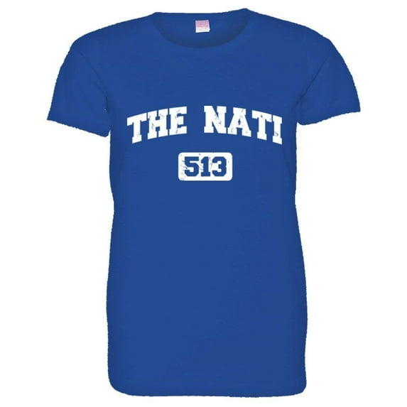 PleaseMeTees™ Womens Cincinnati 513 The Nati Area Code Distressed Tee