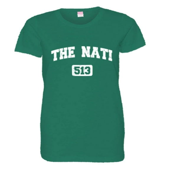 PleaseMeTees™ Womens Cincinnati 513 The Nati Area Code Distressed Tee