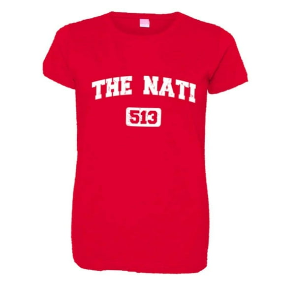 PleaseMeTees™ Womens Cincinnati 513 The Nati Area Code Distressed Tee