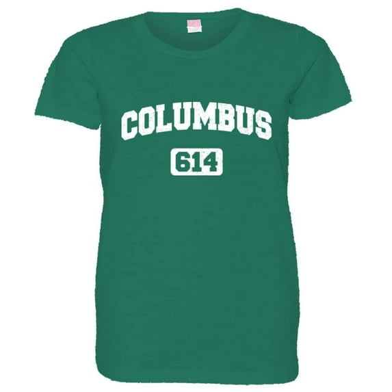 PleaseMeTees™ Womens Columbus 614 CBUS Area Code Distressed HQ Tee