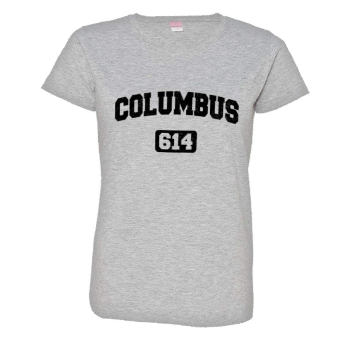 PleaseMeTees™ Womens Columbus 614 CBUS Area Code Distressed HQ Tee ...