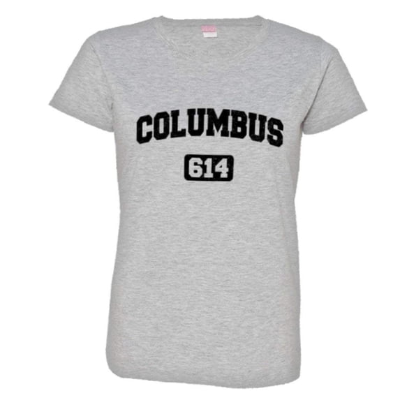 PleaseMeTees™ Womens Columbus 614 CBUS Area Code Distressed HQ Tee