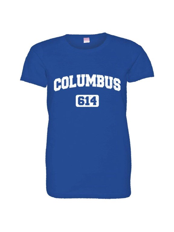 ™ Womens Columbus 614 CBUS Area Code Distressed HQ Tee
