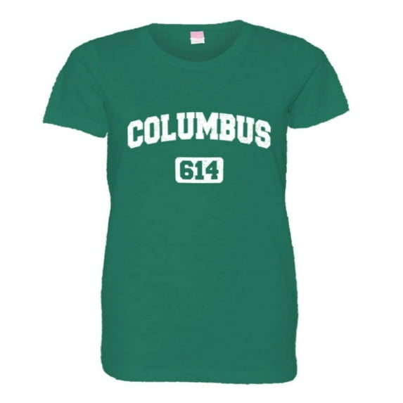 PleaseMeTees™ Womens Columbus 614 CBUS Area Code Distressed HQ Tee