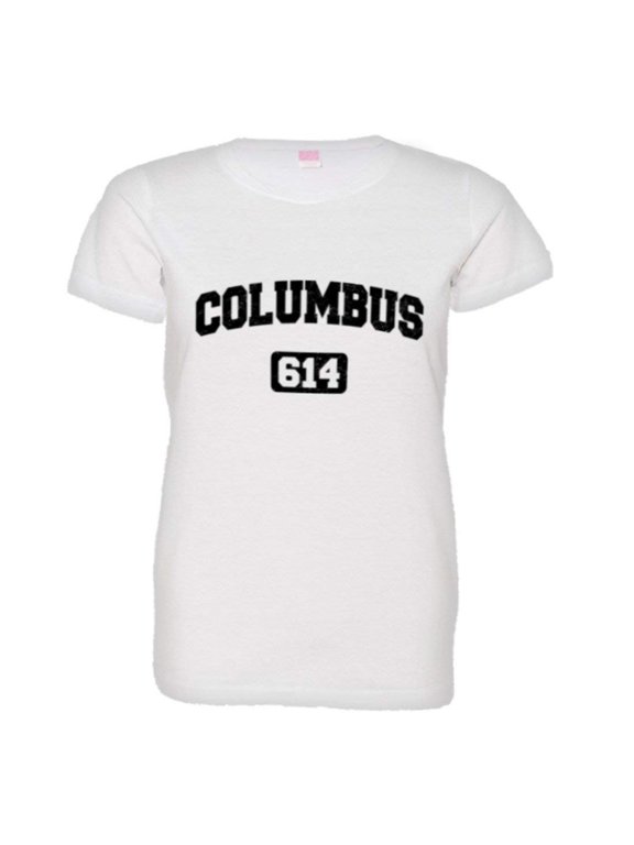 ™ Womens Columbus 614 CBUS Area Code Distressed HQ Tee