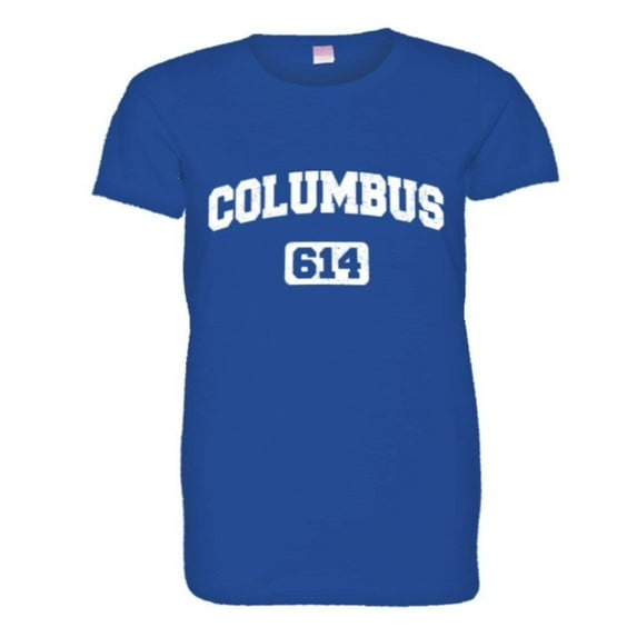 PleaseMeTees™ Womens Columbus 614 CBUS Area Code Distressed HQ Tee
