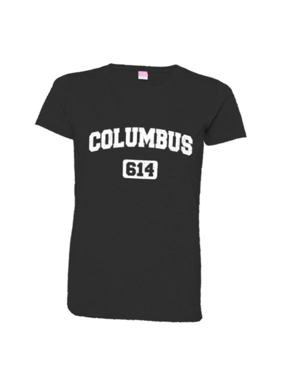 ™ Womens Columbus 614 CBUS Area Code Distressed HQ Tee