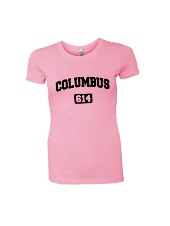 ™ Womens Columbus 614 CBUS Area Code Distressed HQ Tee