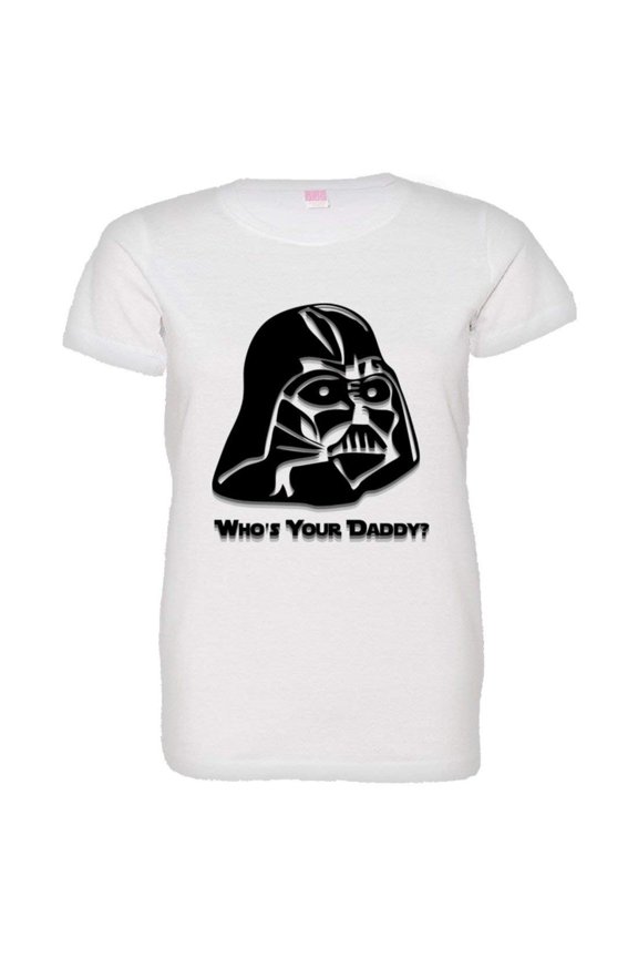 ™ Womens Cool Darth Vader Whos Your Daddy Embossed HQ Tee