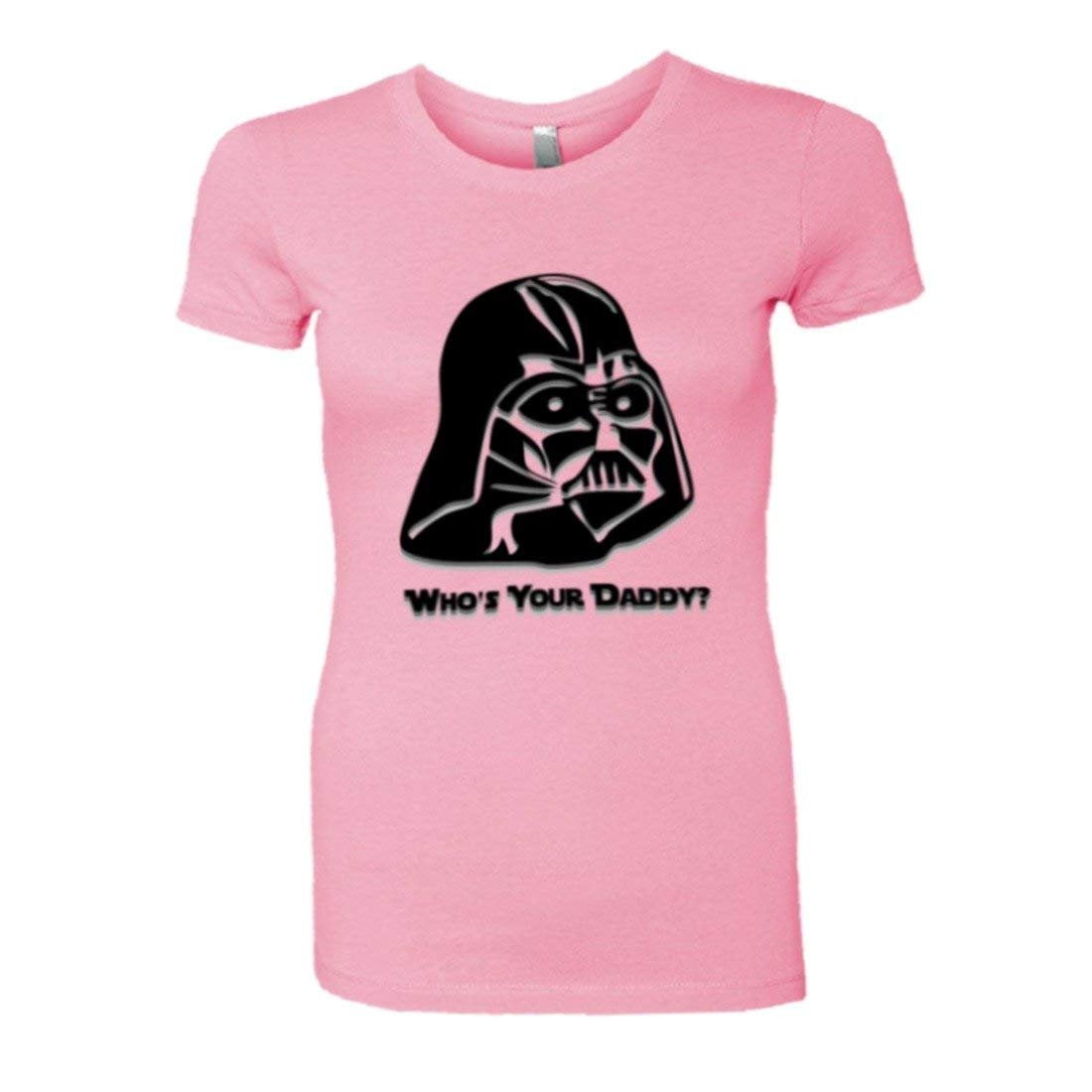 PleaseMeTees™ Womens Cool Darth Vader Whos Your Daddy Embossed HQ Tee 