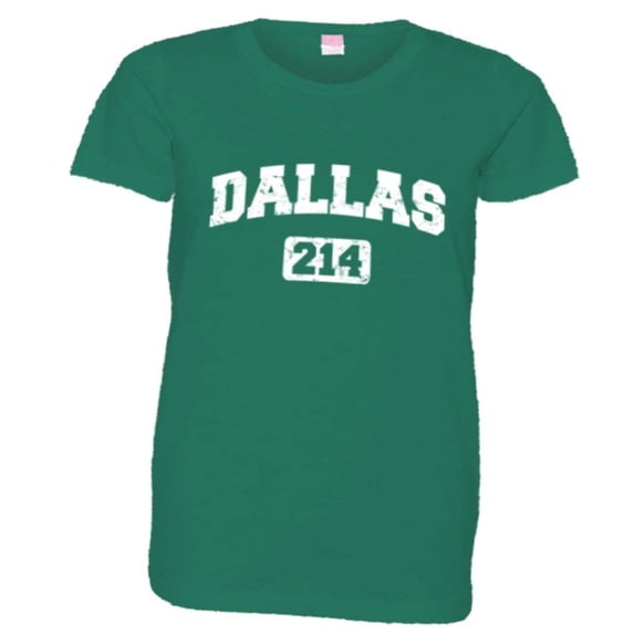 PleaseMeTees™ Womens Dallas 214 Area Code Distressed HQ Tee