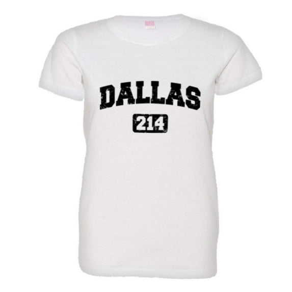 PleaseMeTees™ Womens Dallas 214 Area Code Distressed HQ Tee