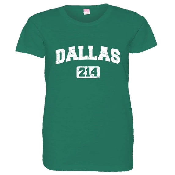 PleaseMeTees™ Womens Dallas 214 Area Code Distressed HQ Tee