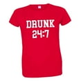 thumbnail image 1 of PleaseMeTees™ Womens Drunk 24 7 Drink All Day Sunday Funday Soft HQ Fashion Tee, 1 of 1
