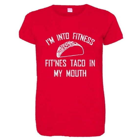 PleaseMeTees™ Womens Fitness Fit This Taco Into My Mouth Distressed HQ Tee