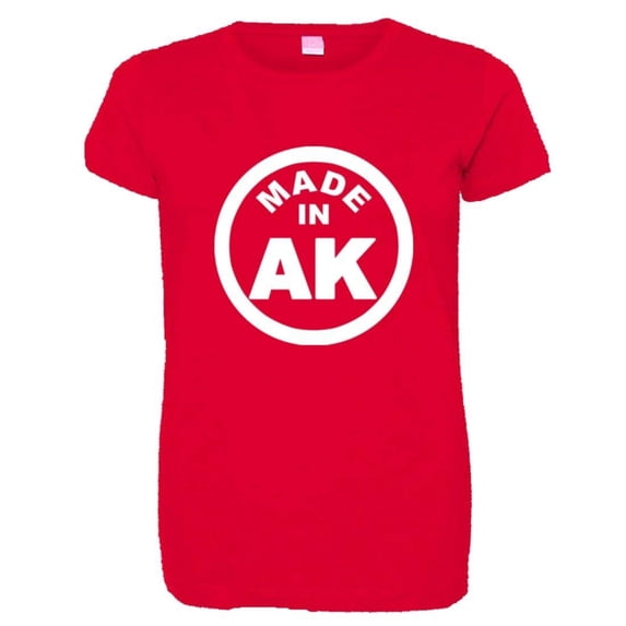 PleaseMeTees™ Womens From Born Made In Alaska AK Logo Label Tag HQ Tee