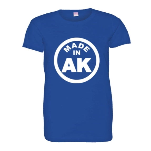 PleaseMeTees™ Womens From Born Made In Alaska AK Logo Label Tag HQ Tee