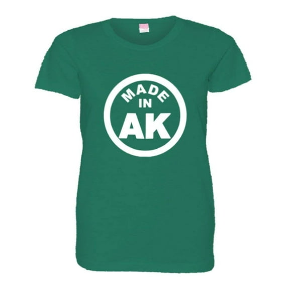 PleaseMeTees™ Womens From Born Made In Alaska AK Logo Label Tag HQ Tee