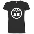thumbnail image 1 of PleaseMeTees™ Womens From Born Made In Arkansas AK Logo Label Tag HQ Tee, 1 of 1