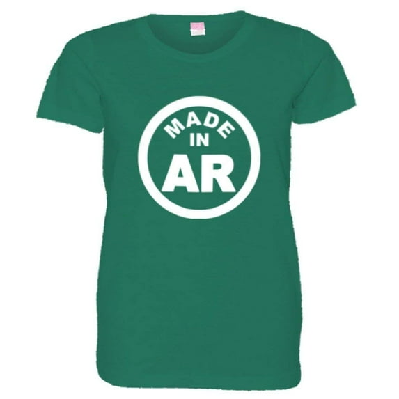 PleaseMeTees™ Womens From Born Made In Arkansas AK Logo Label Tag HQ Tee