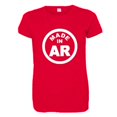 thumbnail image 1 of PleaseMeTees™ Womens From Born Made In Arkansas AK Logo Label Tag HQ Tee, 1 of 1
