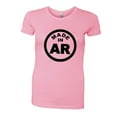 thumbnail image 1 of PleaseMeTees™ Womens From Born Made In Arkansas AK Logo Label Tag HQ Tee, 1 of 1