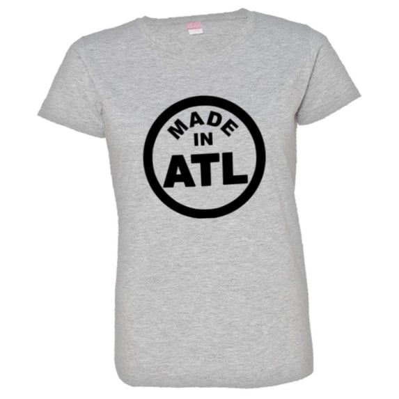 PleaseMeTees™ Womens From Born Made In Atlanta GA Logo Label Tag HQ Tee