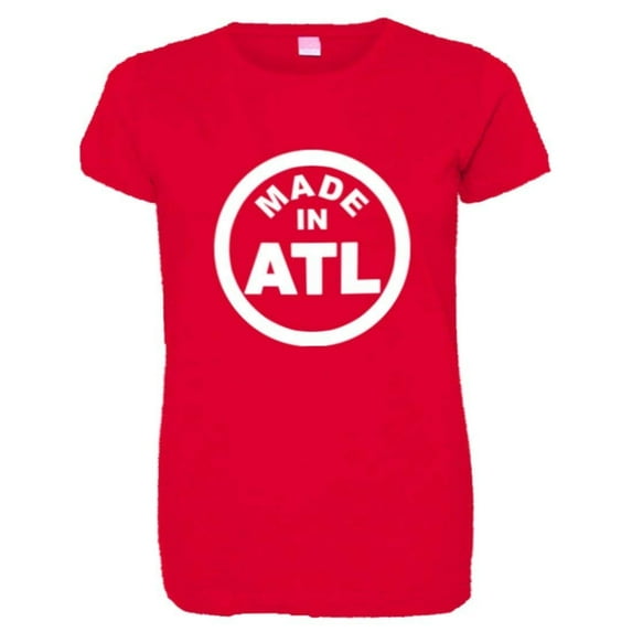 PleaseMeTees™ Womens From Born Made In Atlanta GA Logo Label Tag HQ Tee