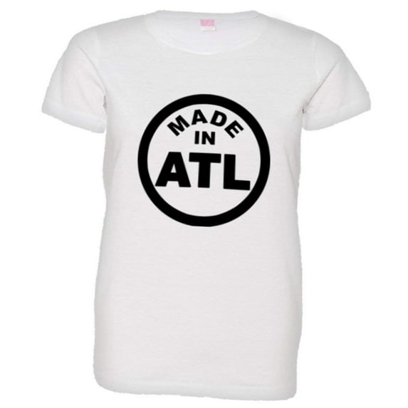 PleaseMeTees™ Womens From Born Made In Atlanta GA Logo Label Tag HQ Tee