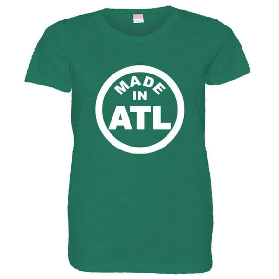 PleaseMeTees™ Womens From Born Made In Atlanta GA Logo Label Tag HQ Tee