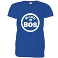 thumbnail image 1 of PleaseMeTees™ Womens From Born Made In Boston MA Strong Logo Label HQ Tee, 1 of 1