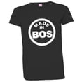 thumbnail image 1 of PleaseMeTees™ Womens From Born Made In Boston MA Strong Logo Label HQ Tee, 1 of 1