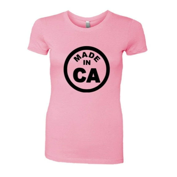 PleaseMeTees™ Womens From Born Made In California CA Logo Label HQ Tee