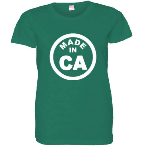 PleaseMeTees™ Womens From Born Made In California CA Logo Label HQ Tee