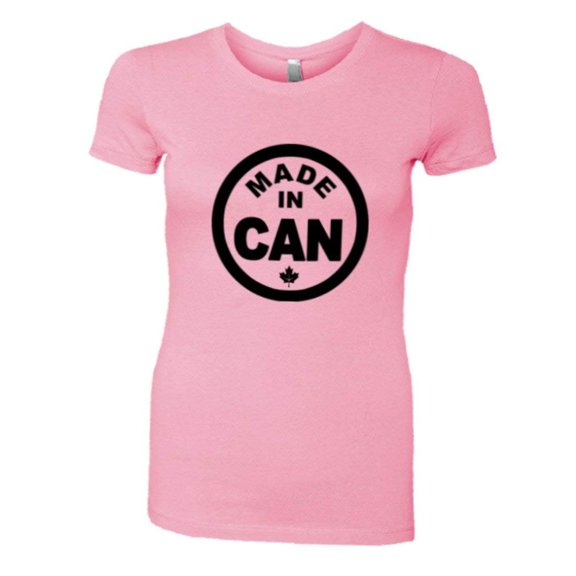 PleaseMeTees™ Womens From Born Made In Canada Logo Label Home HQ Tee