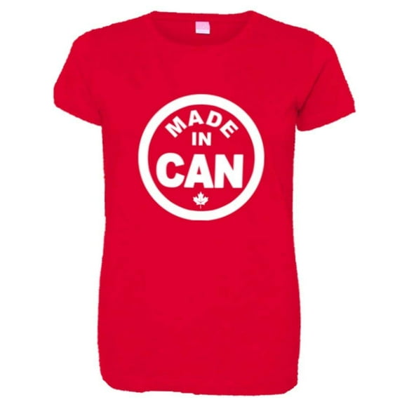 PleaseMeTees™ Womens From Born Made In Canada Logo Label Home HQ Tee
