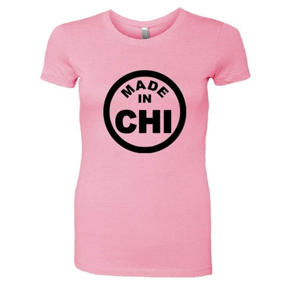 PleaseMeTees™ Womens From Born Made In Chicago IL Logo Label HQ Tee
