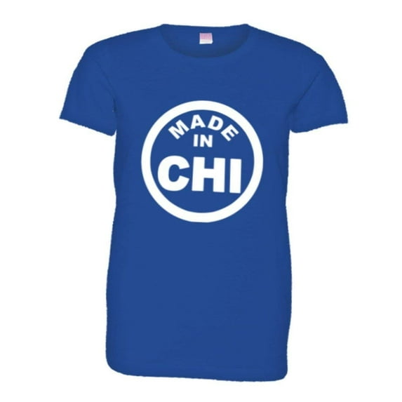 PleaseMeTees™ Womens From Born Made In Chicago IL Logo Label HQ Tee