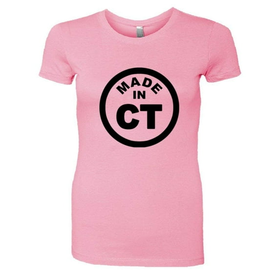 PleaseMeTees™ Womens From Born Made In Connecticut CT Logo Label HQ Tee