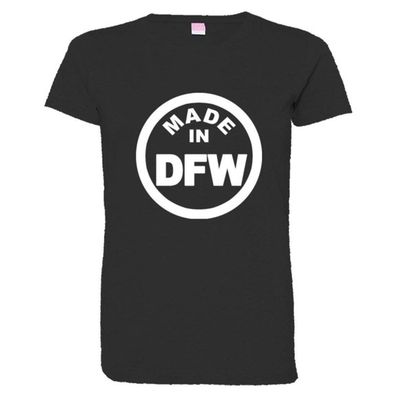 PleaseMeTees™ Womens From Born Made In Dallas Texas DFW Logo Label HQ Tee