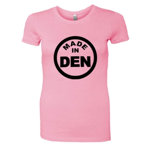 PleaseMeTees™ Womens From Born Made In Denver CO Logo Label Tag HQ Tee