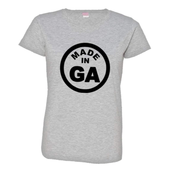 PleaseMeTees™ Womens From Born Made In Georgia GA Logo Label Tag HQ Tee