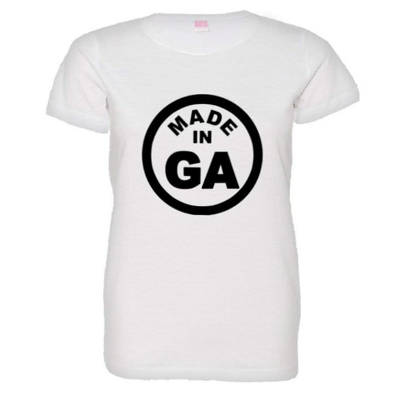 PleaseMeTees™ Womens From Born Made In Georgia GA Logo Label Tag HQ Tee