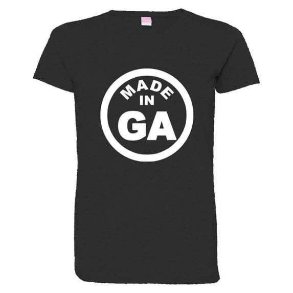 PleaseMeTees™ Womens From Born Made In Georgia GA Logo Label Tag HQ Tee