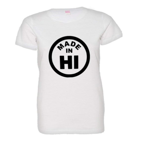 PleaseMeTees™ Womens From Born Made In Hawaii Hi Logo Label HQ Tee