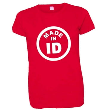 PleaseMeTees™ Womens From Born Made In Idaho Potato ID Logo Label HQ Tee