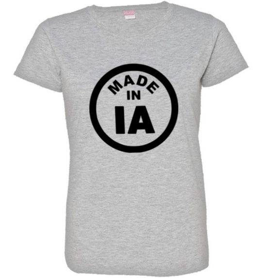 PleaseMeTees™ Womens From Born Made In Iowa IA Logo Label Tag HQ Tee