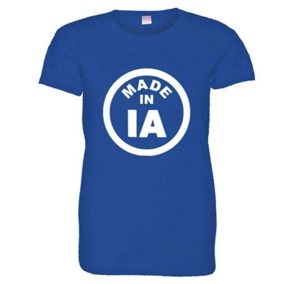 PleaseMeTees™ Womens From Born Made In Iowa IA Logo Label Tag HQ Tee